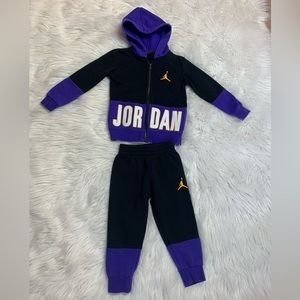 Jordan black and purple toddler set Size3